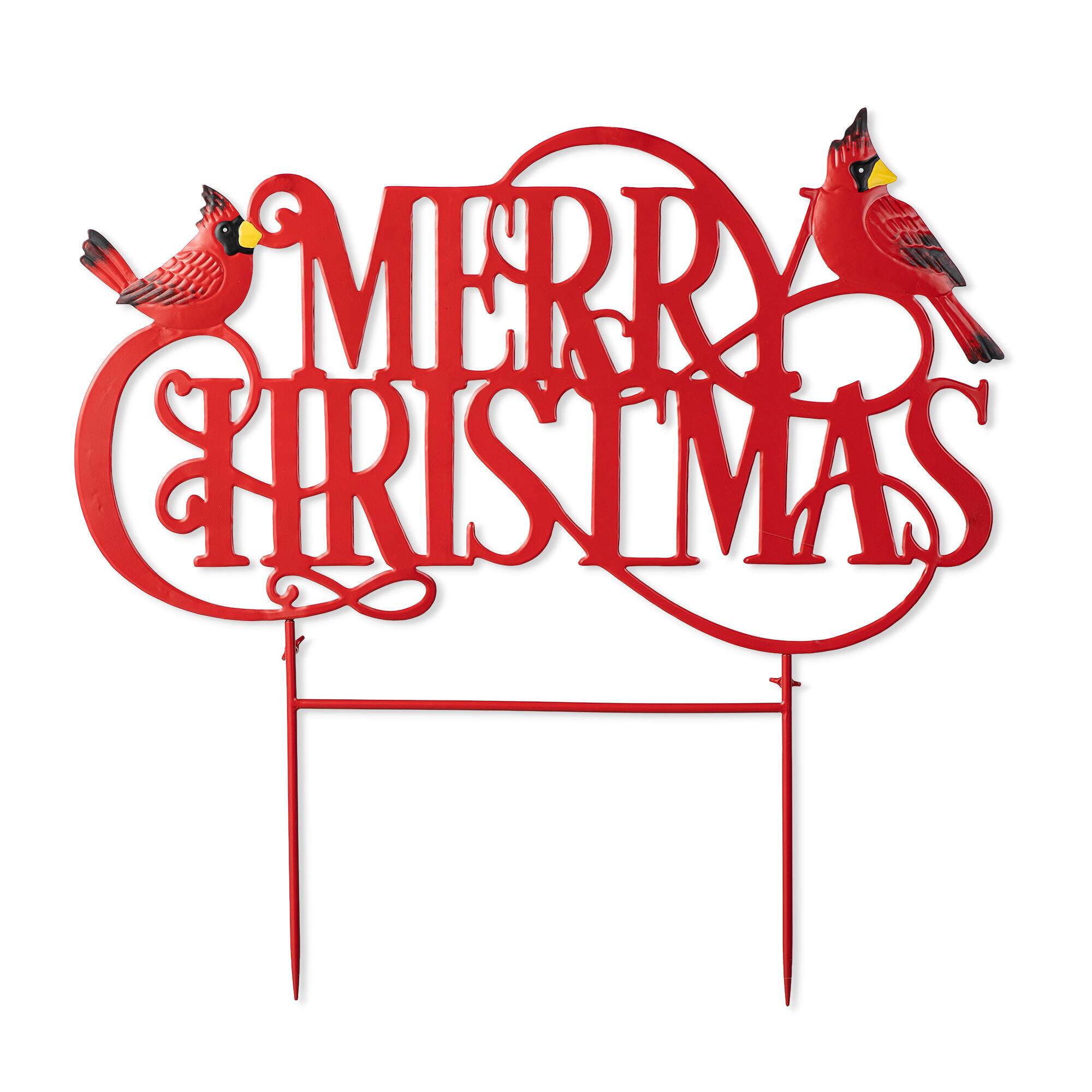 Glitzhome® 2ft. Merry Christmas Metal Yard Stake